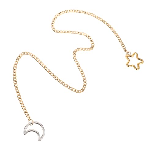 SHOWERORO Goldene Mond und Sternkette Punk Statement Necklace Verstellbare Y Form Chunky Chain Necklace für Frauen und Mädchen von SHOWERORO