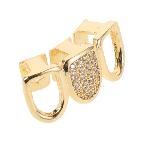 SHOWERORO Goldzahn Zahnschmuck Grill aus Kupfer Glänzend Modisch Hiphop Stil für Junge Frauen DIY Teeth Jewelry Trendige Zahn Edelsteine und Sicher für Fotoshootings von SHOWERORO