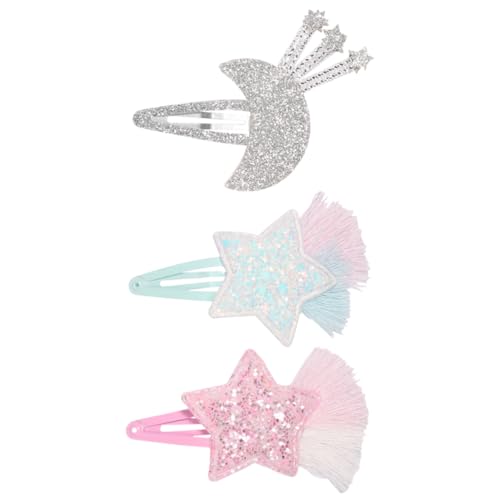 SHOWERORO 3stücke Pack Stern Haarspangen Für Mädchen Glitzer Haarclips Zubehör Sternen Haarspangen Glitzer Fürs Haar von SHOWERORO