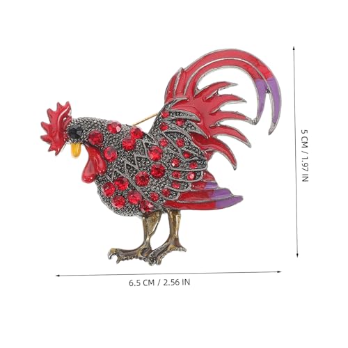 SHOWERORO Hahn Brosche Pin Damen Anstecknadel Vintage Huhn Design Kleidung Schmuck Accessoire Für Kleid Mantel Schal Dekoration von SHOWERORO