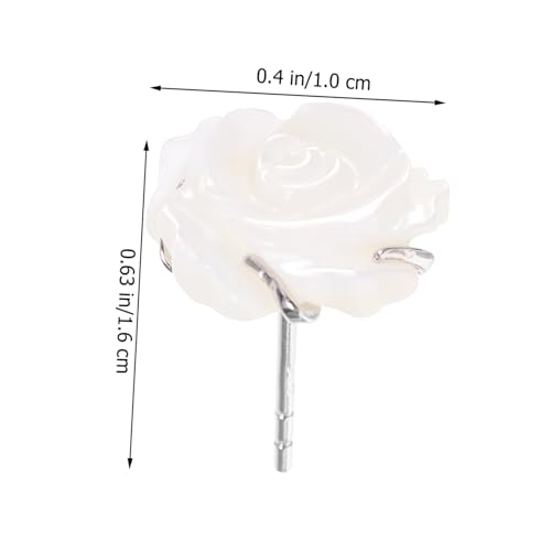 SHOWERORO Handgefertigte Sterling Silber Ohrringe mit Natürlicher Muschel Blüten Ohrstecker Damen Elegant Korrosionsbeständig Modisch für Alltag und Besondere Anlässe von SHOWERORO