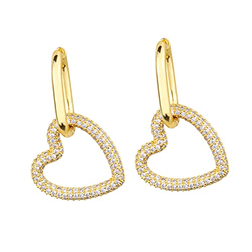 SHOWERORO Herzförmige Ohrringe Kupfer mit Strasssteinen Damen Ohrschmuck für Besondere Anlässe für Partys Hochzeiten und Täglichen Gebrauch SHOWERORO Herzförmige Ohrringe Kupfer mit Strasssteinen Damen Ohrschmuck für Besondere Anlässe für Partys Hochzeiten und Täglichen Gebrauch von SHOWERORO