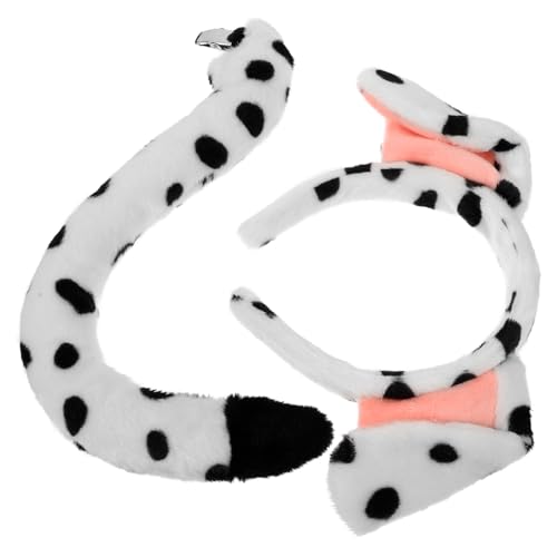 SHOWERORO Hundezubehör Stirnband Mit Welpenohren Kostüm-set Für Kleine Hunde Schwanzzubehör Mit Flausch Cosplay-requisite Für Partys von SHOWERORO