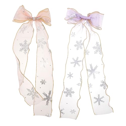 SHOWERORO 2stücke Haarschleifen Mit Schleifenband Und Haarnadeln Haarspangen Mit Schleifen Für Mädchen Und Süßer Kopfschmuck Für Alltagsoutfits von SHOWERORO