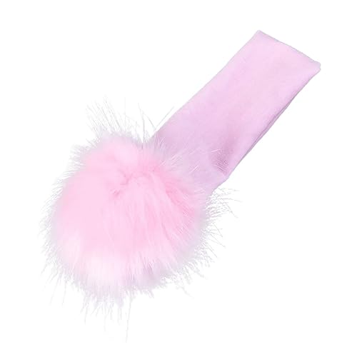 SHOWERORO Stirnband Haarband mit Fuzzy Ball Baumwolle Rosa Elastisches Haarschmuck für Neugeborene Mädchen Foto Requisiten Angenehmes Material Kopfbedeckung für Babymädchen Süßes Accessoire von SHOWERORO