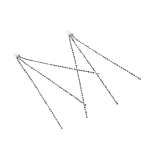 SHOWERORO Lange Strass Quastenohrringe für Damen Funkelnde Lange Ohrstecker mit Doppeltem Anhänger Eleganter Schmuck für Hochzeiten Partys Fotoshootings Veredeln Gesicht und Hals von SHOWERORO