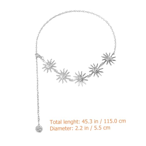SHOWERORO Metal Taillenkette Motiv Langlebige Damen Waist Chain aus Silber Modischer Bauchgürtel Vielseitiger Körperschmuck für Bikini Sommerkleidung Strandkleider von SHOWERORO