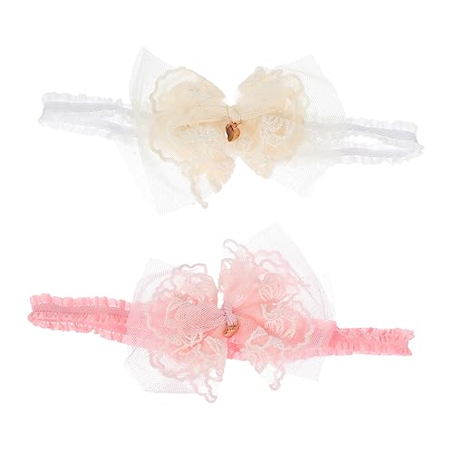 SHOWERORO Spitzen Stirnband Ohne Kopfbedeckung 2er Satz Haarschmuck Leicht Und Bequem Für Mädchen Neugeborene Und Kleinkinder von SHOWERORO