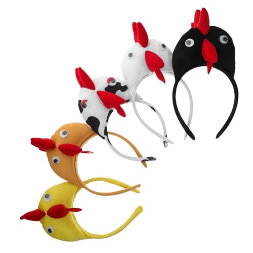 SHOWERORO Niedliche Hühner-stirnband-requisiten 5 Stück Stirnband Für Erwachsene Und Frauen Party-kopfschmuck Zubehör Für Festivals Hochzeiten Bühnenauftritte von SHOWERORO