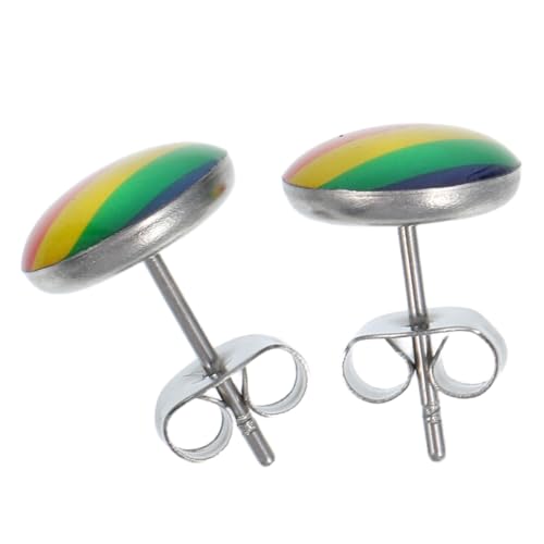 SHOWERORO Regenbogen Ohrstecker Lgbt Ohrschmuck Unisex Farbenfroh Langlebig Alltag Schmuck für Gay Lesbian Pride Party von SHOWERORO