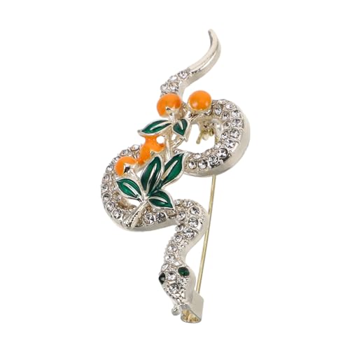 SHOWERORO Schlangenbrosche mit Funkelnden Strasssteinen Langlebige Zinklegierung Einzigartiges Chinesisches für Frauen Schmuckbrosche als Glückssymbol Vielseitiges Accessoire von SHOWERORO