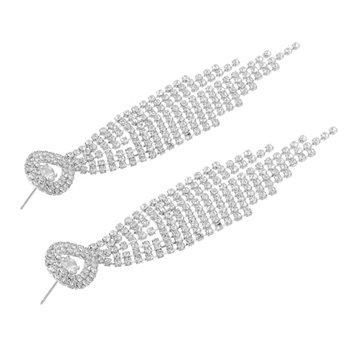 SHOWERORO Sparkly Lange Quastenohrringe Damen mit Funkelnden Kristallen Leicht und Komfortabel für Party Prom und Festliche Anlässe Modischer Statement Schmuck für Looks von SHOWERORO