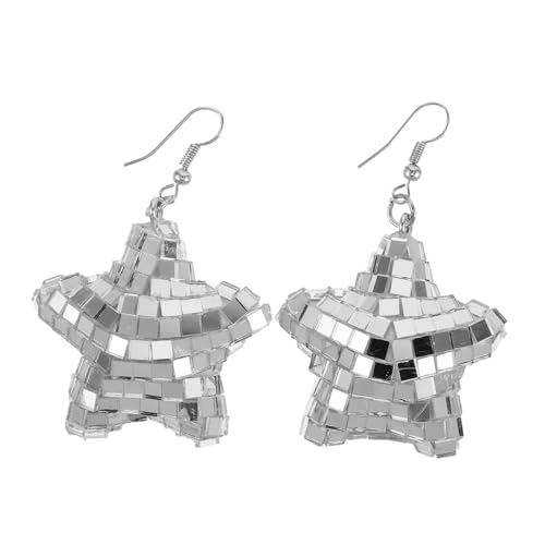 SHOWERORO Spiegelsilberne Geometrische Disco Ohrringe für Frauen Süße Dangle Ohrringe im Sternen Design für Partys und Veranstaltungen Versatile Accessoire mit Exzellenter Verarbeitung SHOWERORO Spiegelsilberne Geometrische Disco Ohrringe für Frauen Süße Dangle Ohrringe im Sternen Design für Partys und Veranstaltungen Versatile Accessoire mit Exzellenter Verarbeitung von SHOWERORO