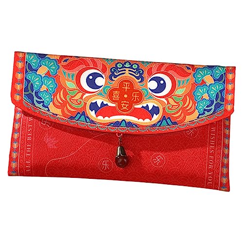 SHOWERORO Stoffbargeldbeutel Im Chinesischen Stil Roter Stoffumschlag Für Frühlingsfest Geldbeutel Zum Glück Rote Stofftasche Für Neujahr Traditionelle Rote Aufbewahrungstasche von SHOWERORO