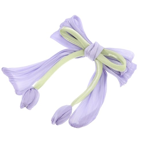 SHOWERORO Tulpen Haarklammer Blumenhaarspangen Aus Polyester Mit Schleifenmuster Für Damen Seitliche Haarspange Für Hochzeit Party Und Alltagsgebrauch von SHOWERORO