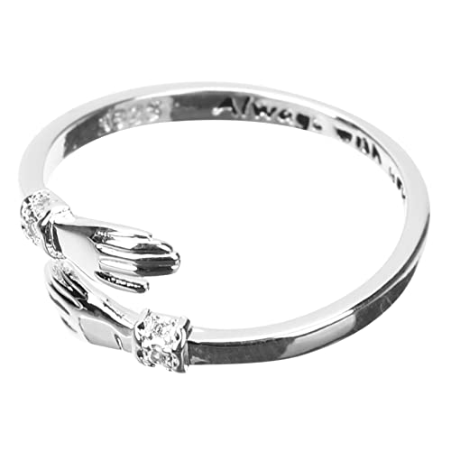 SHOWERORO Verstellbarer Hug Ring Damen Silber Offener Statement Ring Alloy Hochzeit Schmuck von SHOWERORO