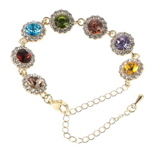 SHOWERORO Verstellbares Buntes Strass Armband Damen Funkelndes Elegantes Schmuck Accessoire für Alltag und Hochzeit Modischer Bling Armreif mit Farbigen Kristallen und Stilvoll von SHOWERORO