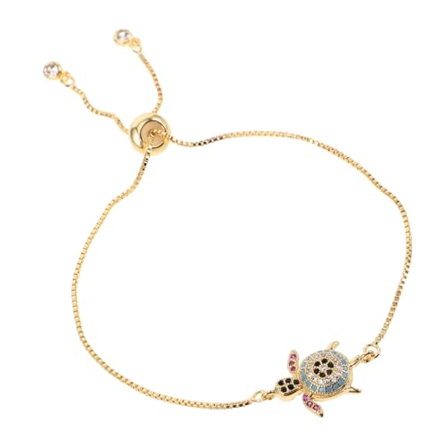 SHOWERORO Verstellbares Damenarmband mit Funkelndem Zirkonia-Meeresschildkröten-Anhänger Fein Gearbeitete Gliederkette Strandmotiv Schmuckstück für Strandurlaub Geschenk von SHOWERORO