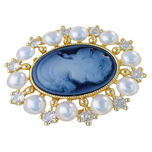 SHOWERORO Vintage Perlenbrosche Damen Elegant Schmuckstück Viktorianisch Stil Goldfarben Vielseitige Anstecknadel und Anhänger für Festliche Anlässe Hochzeiten Jubiläen und Modeaccessoires von SHOWERORO