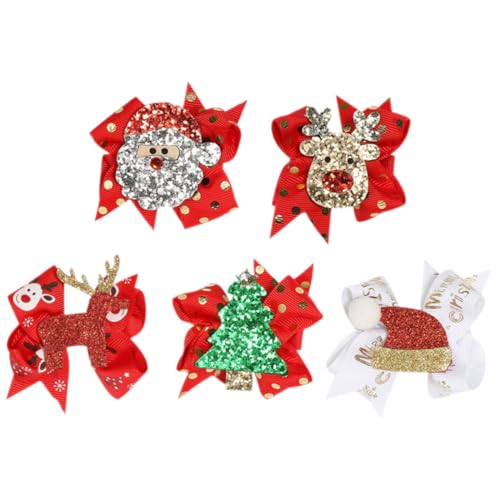 SHOWERORO 5 Stück Haarspangen Haarschmuck Mit Schleife Metall Und Stoff Für Kinder Und Festliche Anlässe von SHOWERORO