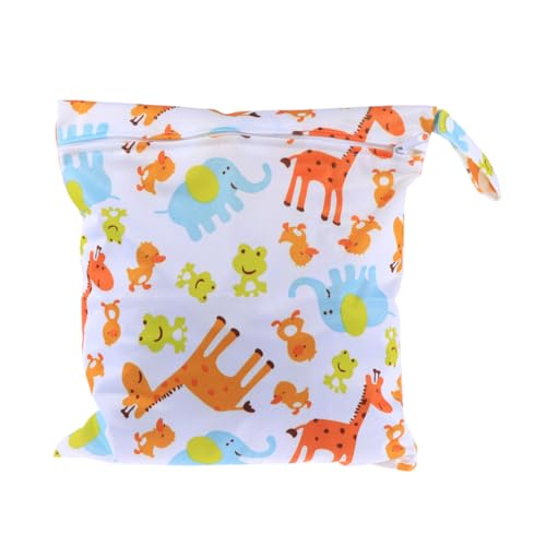 SHOWERORO Wickeltasche Aus Polyester Mit Reißverschluss Und Druckknopfgriff Giraffentiermuster Für Nasse Und Trockene Gegenstände von SHOWERORO