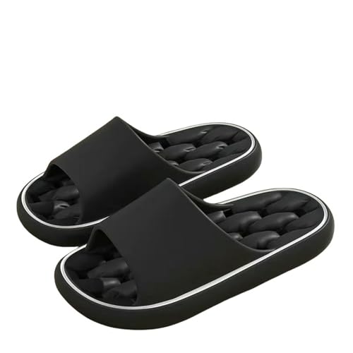 Duschhausschuhe für Herren, rutschfest, für Herren, Sommerhausschuhe, stumm, verschleißfest, Schwarz , 38/39 EU von SHPEHU