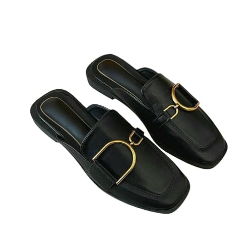 Fashion Sense Damen-Hausschuhe, rutschfest, bequem, Freizeitsandalen, Schwarz , 37 EU von SHPEHU