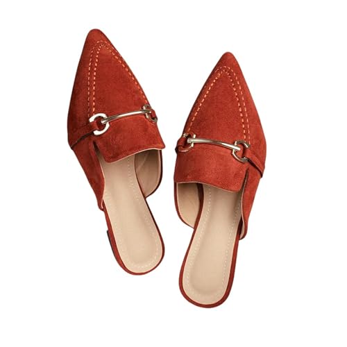 Fashion Sense Damen Pantoletten Spitze Hausschuhe Outdoor Mode Büro Freizeitschuhe, rot, 41 EU von SHPEHU
