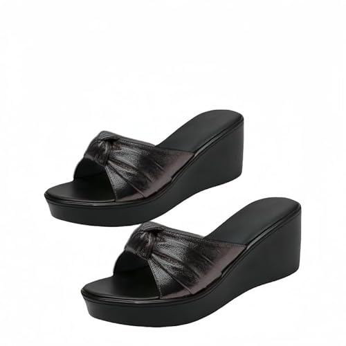 Fashion Sense Damen-Sommer-Sandalen, Absatz, offene Zehen, modische Sandalen mit Absatz, Schwarz , 37 EU von SHPEHU