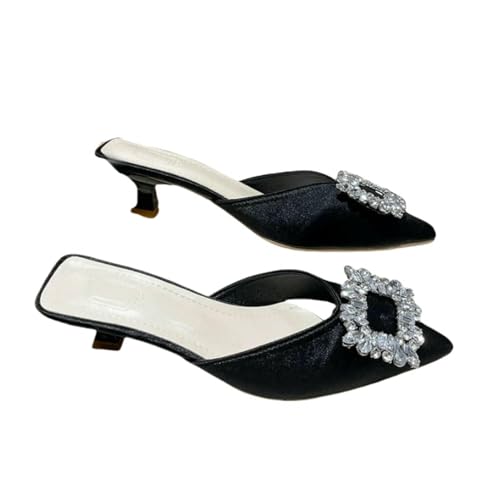 Fashion Sense Damenschuhe High Heels Mode Hochzeit Strass Spitz Zehen Sandalen, Schwarz , 39 EU von SHPEHU