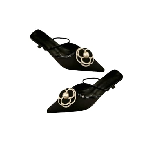 Fashion Sense Head Half Drag Schuhe Sommer Neue Spitze Kopf Mode Bequeme Freizeitschuhe, Schwarz , 41 EU von SHPEHU