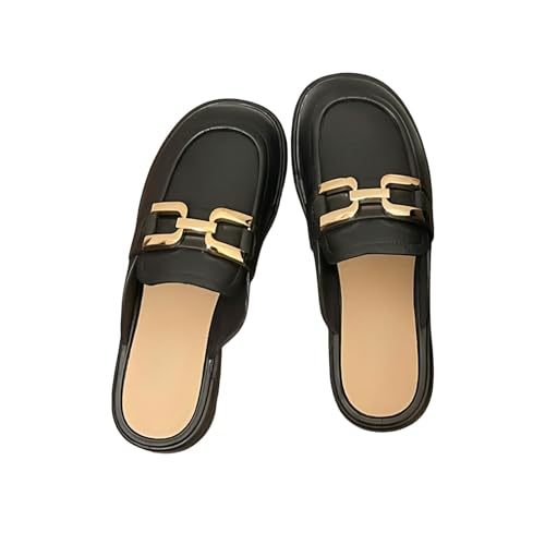 Fashion Sense rutschfeste Damen-Sommer-Slipper mit weicher Unterseite, Strandschuhe, lässig, Slipper, Freizeit-Slides, Schwarz , 39 EU von SHPEHU