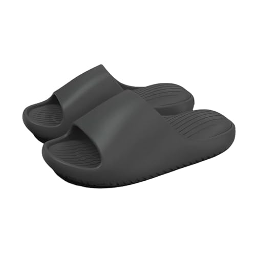 Shower House Herren-Hausschuhe mit weicher Sohle, leicht, offener Zehenbereich, kein Schuh, für drinnen und draußen, schnell trocknend, 21 Schwarz, 40/41 EU von SHPEHU