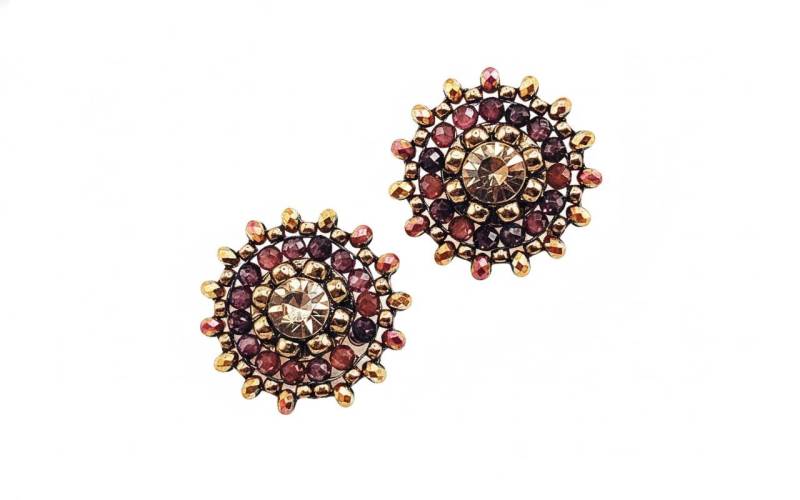 Statement Ohrstecker Perlen Gold Strass Handgefertigt von SHPearls