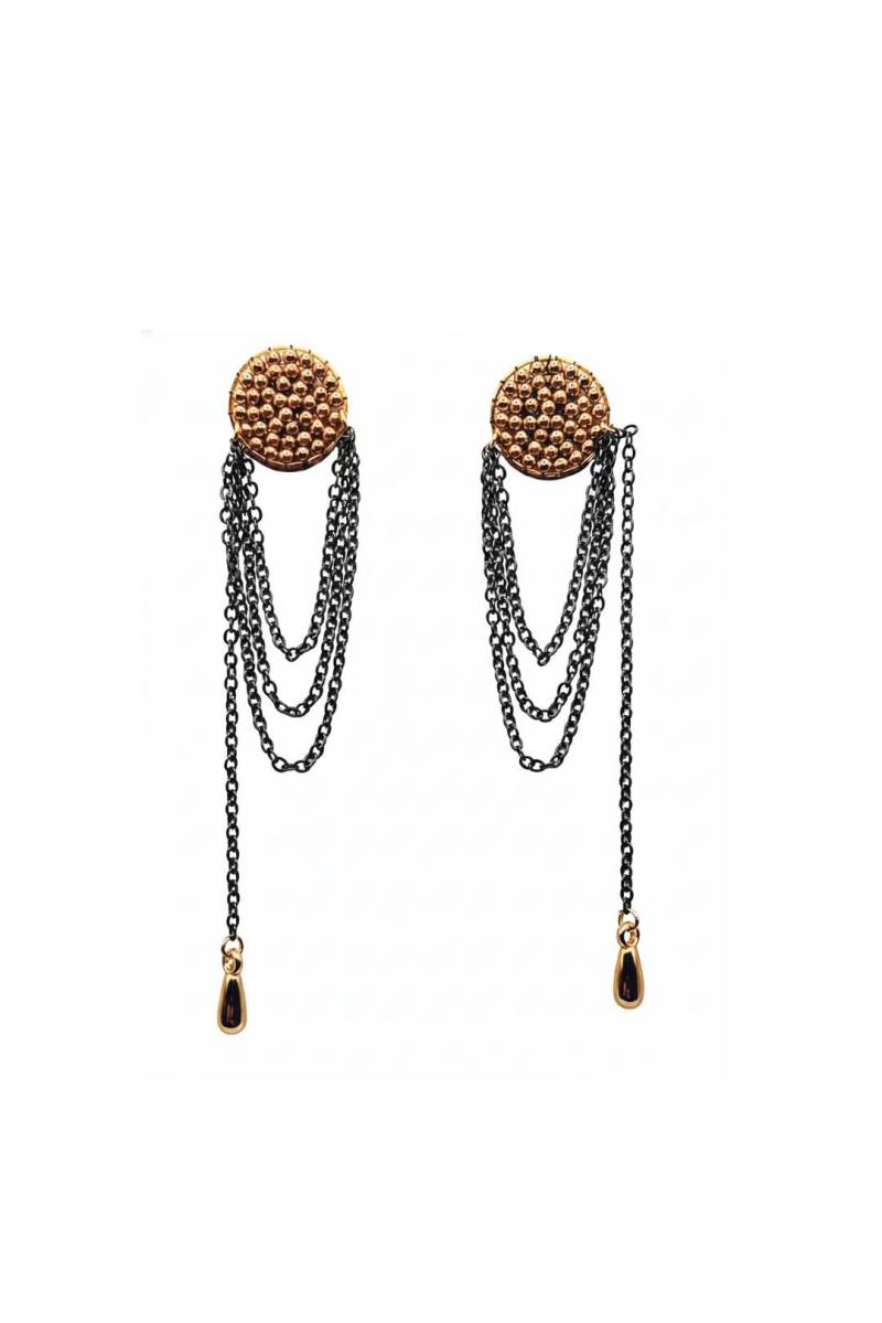 statement Ohrring Gold Ketten Perlen Handgefertigt von SHPearls