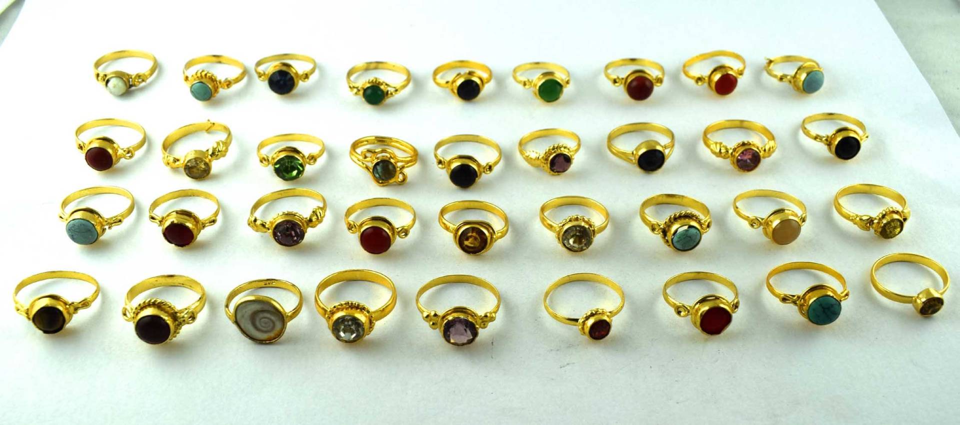 Grosshandel Lot Mehrfarbiger Rauchtopas Mix Edelstein Ring, Tradition Handgemachter Personalisierter Frauen & Mädchen Schmuck von SHREEHARIJEWELS