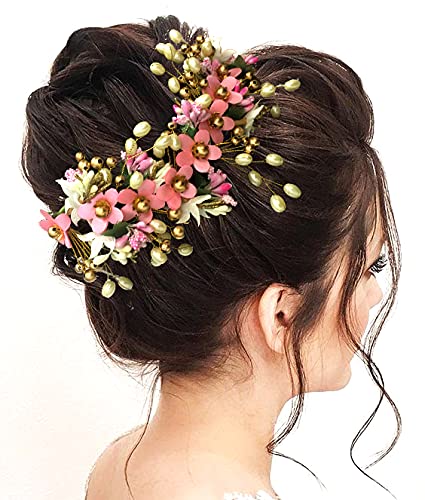 SHREEMEE Damen Haarschmuck und Haarnadel für Frauen, mit atrifiziellen Blumen, Babyrosa, 1 Stück von SHREEMEE