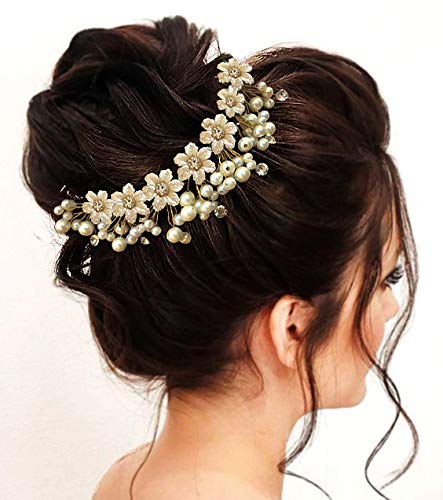 SHREEMEE Haarnadeln für Damen, Kunstblumen, Zubehör für Frauen, Perle, 1 Stück von SHREEMEE
