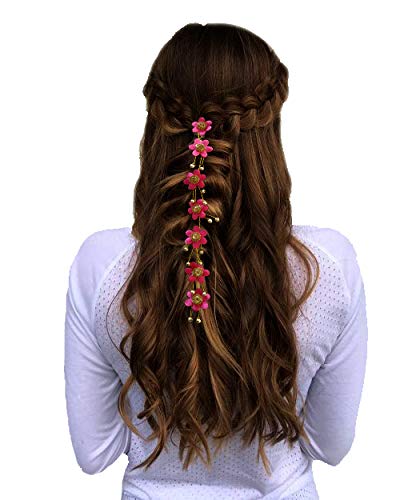 SHREEMEE Haarschmuck für Frauen Pins Künstliche Blumen Accessoires für Hochzeit (Dunkelrosa), 1 Stück von SHREEMEE