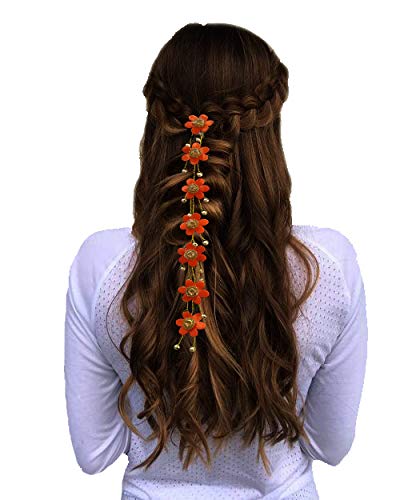 SHREEMEE Haarschmuck für Frauen Pins Künstliche Blumen Zubehör (Orange) Medium von SHREEMEE