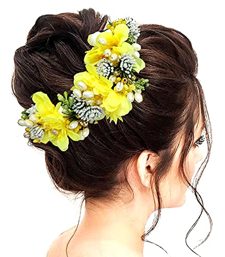 SHREEMEE Künstliche Blume Haarschmuck Und Haarnadel für Frauen - Gelb von SHREEMEE
