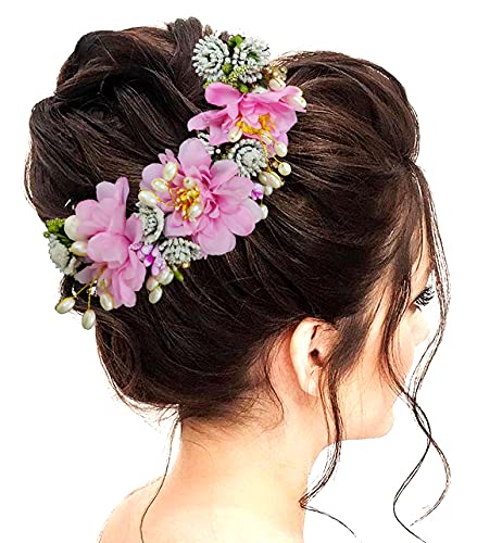SHREEMEE Künstliche Blume Haarschmuck und Haarnadel für Frauen, Babyrosa von SHREEMEE