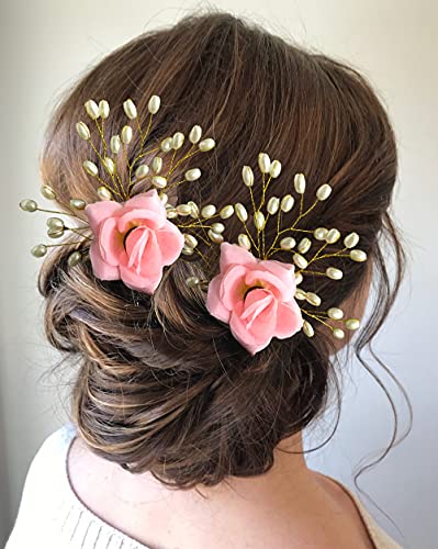 SHREEMEE Stylische Haarnadel-Accessoires für Frauen, Haarnadeln für Hochzeit, Jahrestag, 1 Stück, Babyrosa von SHREEMEE