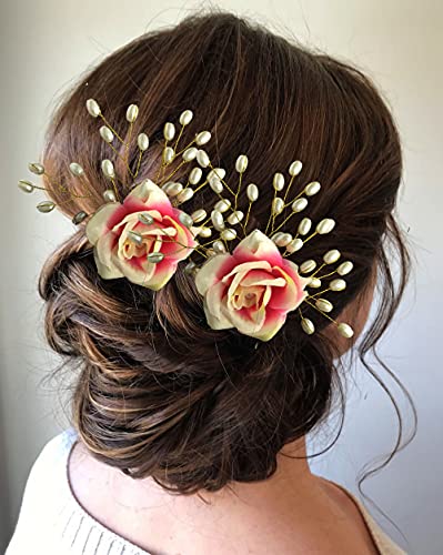 SHREEMEE Stylische Haarnadel-Accessoires für Frauen, Haarnadeln für Hochzeit, Jahrestag, 1 Stück, pfirsichfarben von SHREEMEE