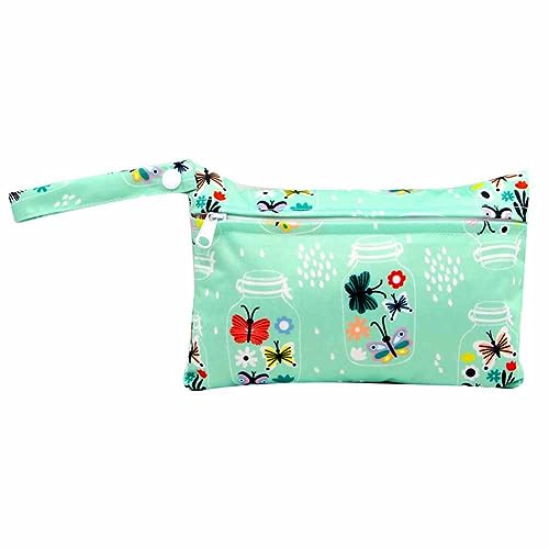 SHTGOI 2 Stück Windeltaschen Wetbag Organiser Beutel Wasserdicht Nasstaschen mit Reißverschluss 15 * 22.5cm Nappy Bags Stoffwindeln Taschen Wickeltasche für Kindergarten Baby Reisen Unterwegs 19# von SHTGOI