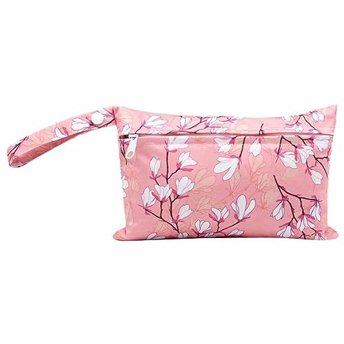 SHTGOI 2 Stück Windeltaschen Wetbag Organiser Beutel Wasserdicht Nasstaschen mit Reißverschluss 15 * 22.5cm Nappy Bags Stoffwindeln Taschen Wickeltasche für Kindergarten Baby Reisen Unterwegs 29# von SHTGOI