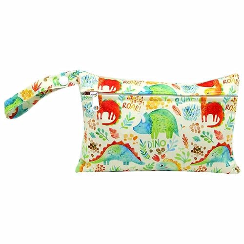 SHTGOI 2 Stück Windeltaschen Wetbag Organiser Beutel Wasserdicht Nasstaschen mit Reißverschluss 15 * 22.5cm Nappy Bags Stoffwindeln Taschen Wickeltasche für Kindergarten Baby Reisen Unterwegs 7# von SHTGOI