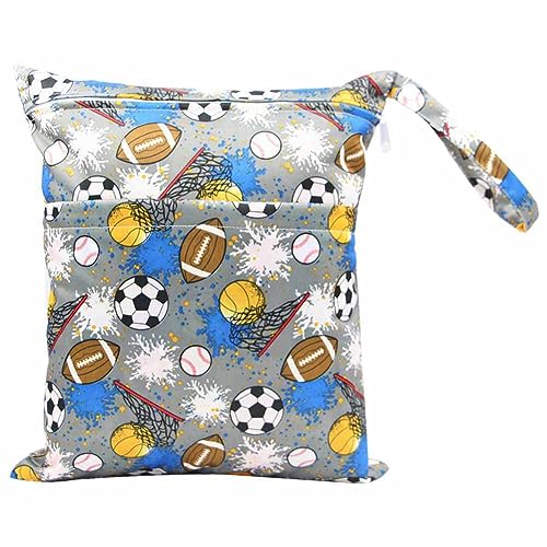 SHTGOI Baby Windeltaschen Nasstaschen Nasse und Trocken Wickeltasche Stoffwindeln Taschen Aufhängen Wetbag mit doppeltem Reißverschluss Wasserdicht Waschbar Organiser für Baby Reisen Unterwegs 34# von SHTGOI