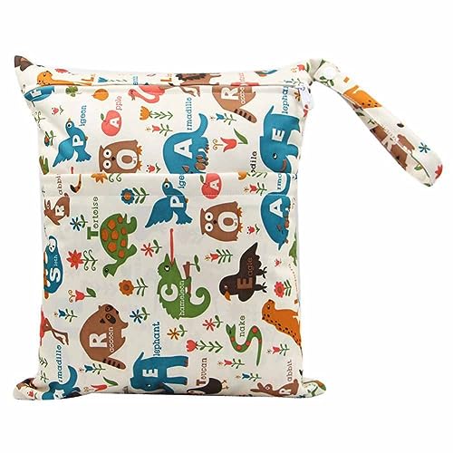 SHTGOI Baby Windeltaschen Nasstaschen Nasse und Trocken Wickeltasche Stoffwindeln Taschen Aufhängen Wetbag mit doppeltem Reißverschluss Wasserdicht Waschbar Organiser für Baby Reisen Unterwegs 36# von SHTGOI