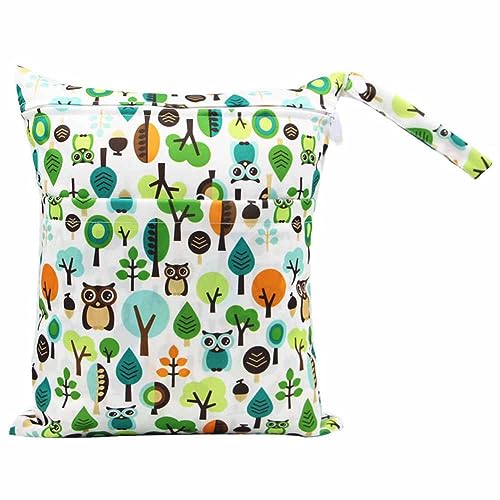 SHTGOI Baby Windeltaschen Nasstaschen Nasse und Trocken Wickeltasche Stoffwindeln Taschen Aufhängen Wetbag mit doppeltem Reißverschluss Wasserdicht Waschbar Organiser für Baby Reisen Unterwegs 38# von SHTGOI